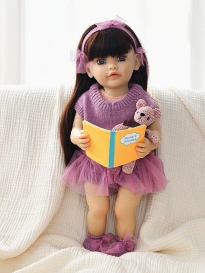 Интерактивная говорящая силиконовая кукла Реборн девочка Изабелла, 55 см-2